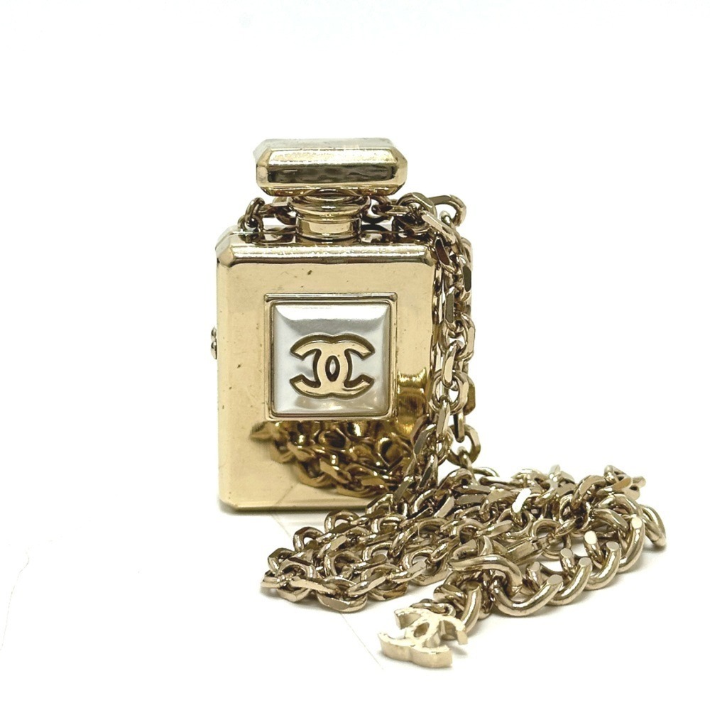 CHANEL B22S Coco Mark Perfume Bottle Accessory Chain Locket Pendant Necklace ...